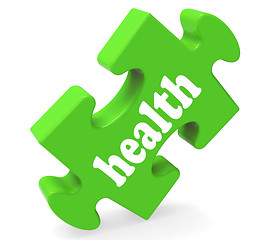 Image showing Health Puzzle Shows Healthy Medical And Wellbeing