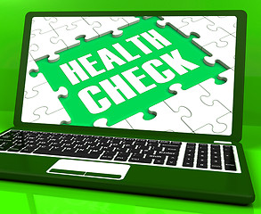 Image showing Health Check Laptop Shows Medical Condition Examinations Online