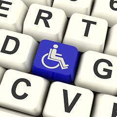 Image showing Disabled Key Shows Wheelchair Access Or Handicapped