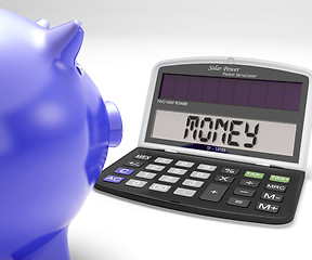 Image showing Money Calculator Shows Cash Savings And Wealth