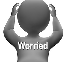 Image showing Worried Character Means Anxious Fearful Or Concerned
