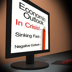 Image showing Economic Outlook On Monitor Showing Financial Forecasting