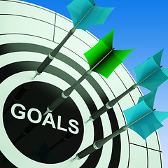 Image showing Goals On Dartboard Showing Future Plans