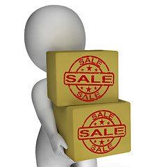 Image showing Sale Boxes Show Reduced Price And Big Savings