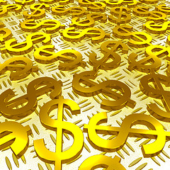 Image showing Dollar Symbols Over The Floor Shows American Investment