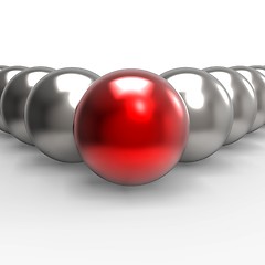 Image showing Leading Metallic Balls Shows Leadership