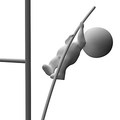 Image showing High Jump 3d Character Shows Achievement And Success