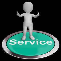 Image showing Service Button Meaning Help Support And Assistance