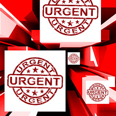 Image showing Urgent On Cubes Shows Urgent Priority