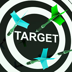 Image showing Target On Dartboard Shows Efficient Shooting