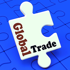 Image showing Global Trade Puzzle Shows Multinational Worldwide International 