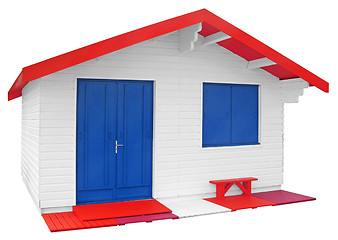 Image showing White Wooden prefabricated house