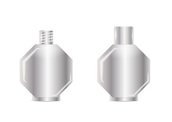 Image showing open and closed silver bottle