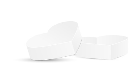 Image showing open white blank heart box