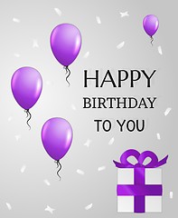 Image showing birthday card with balloons