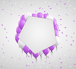 Image showing violet balloons and confetti