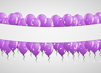 Image showing violet balloons and confetti