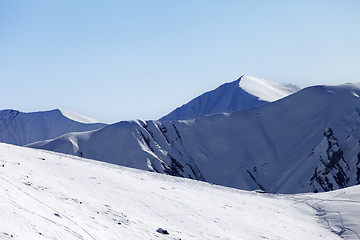 Image showing Off-piste slope at nice sunny morning