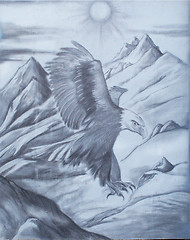 Image showing Picture an eagle on iron