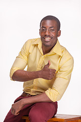 Image showing portrait of handsome young black african smiling man