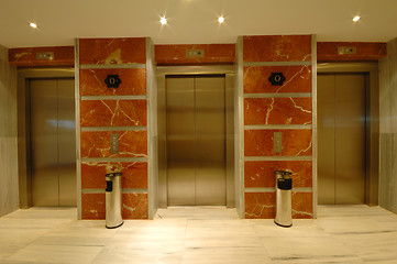 Image showing Elevator doors in modern hotel