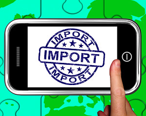 Image showing Import On Smartphone Shows International Shipment