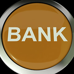 Image showing Bank Button Shows Online Or Internet Banking