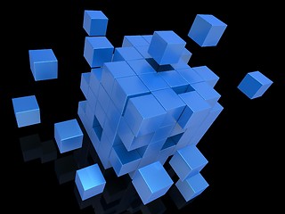 Image showing Exploding Blocks Showing Unorganized Puzzle