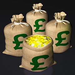 Image showing Bag Of Coins Shows British Savings