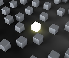 Image showing Unique Illuminated Block Showing Standing Out