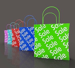 Image showing Sale Reduction Shopping Bags Shows Bargains