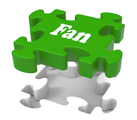 Image showing Fan Jigsaw Shows Online Follower Likes Or Internet Fans