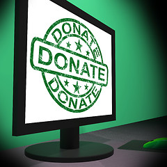 Image showing Donate Computer Shows Charitable Donating And Fundraising