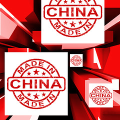 Image showing Made In China On Cubes Showing Chinese Products