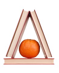 Image showing Books and Orange