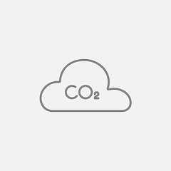 Image showing CO2 sign in cloud line icon.