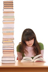 Image showing Girl and Books