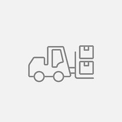 Image showing Forklift line icon.