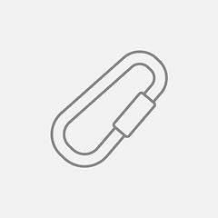 Image showing Climbing carabiner line icon.