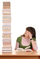 Image showing Girl and Books