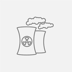 Image showing Nuclear power plant line icon.