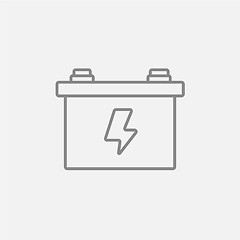 Image showing Car battery line icon.