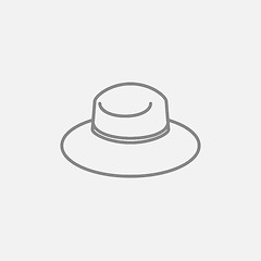 Image showing Summer hat line icon.