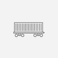 Image showing Cargo wagon line icon.