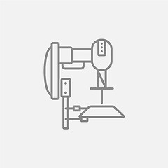 Image showing Industrial automated robot line icon.