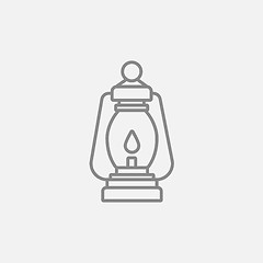 Image showing Camping lantern line icon.