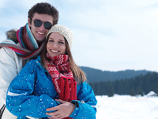 Image showing romantic young couple on winter vacation