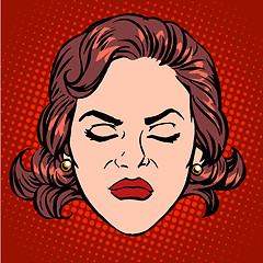 Image showing Retro Emoji anger rage woman face