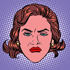 Image showing Retro Emoji wicked contempt woman face