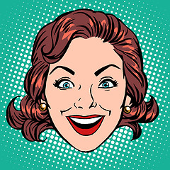 Image showing Retro Emoji smile joy woman face